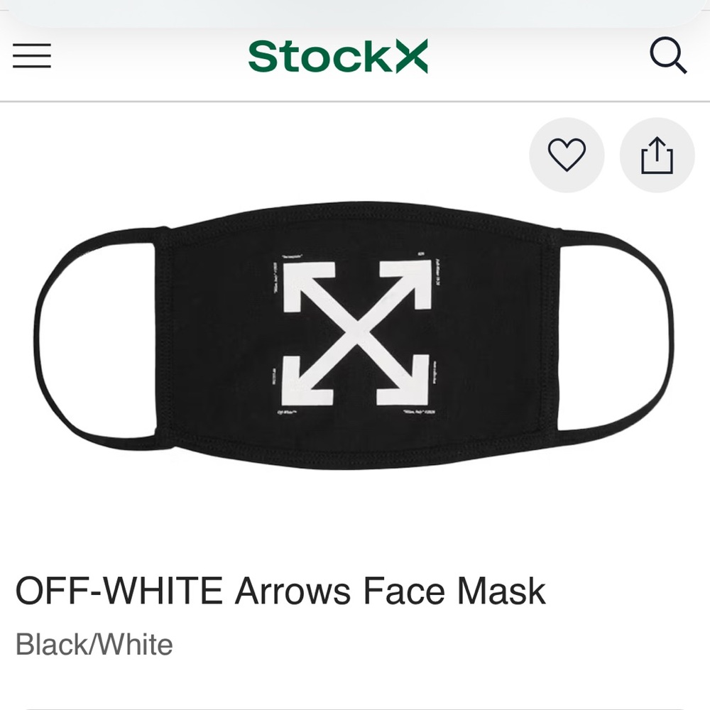 Off-White Black and White Arrows Mask